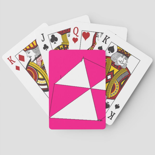 Pink White Digital Painting, Kids Art Playing Cards (Back)
