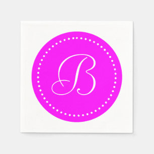 Pink/White Dot Monogram Napkin