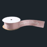 Pink White Elegant Wedding Personalised Name Satin Ribbon<br><div class="desc">Pink White Elegant Wedding Personalised Name Custom Satin Ribbon features your personalised names in elegant white calligraphy script on a pink background. Personalised by editing the text in the text boxes. Designed by ©Evco Studio www.zazzle.com/store/evcostudio</div>