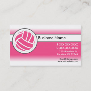Pink white fade volleyball business cards