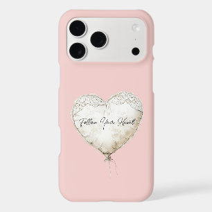Pink White Faux Lace Heart Balloon