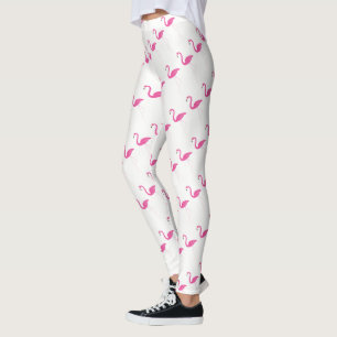 Pink & White Flamingo Leggings