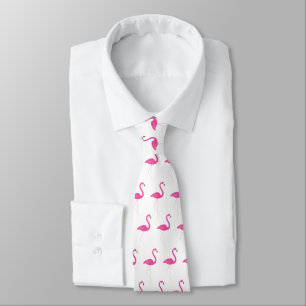 Pink & White Flamingo Tie
