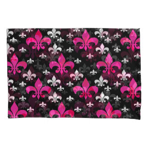 Pink White Fleur De Lis  Pillowcase