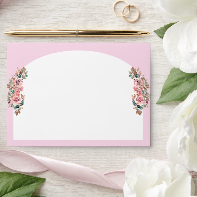 Pink white floral arch Chinese wedding double xi Envelope (Wedding)