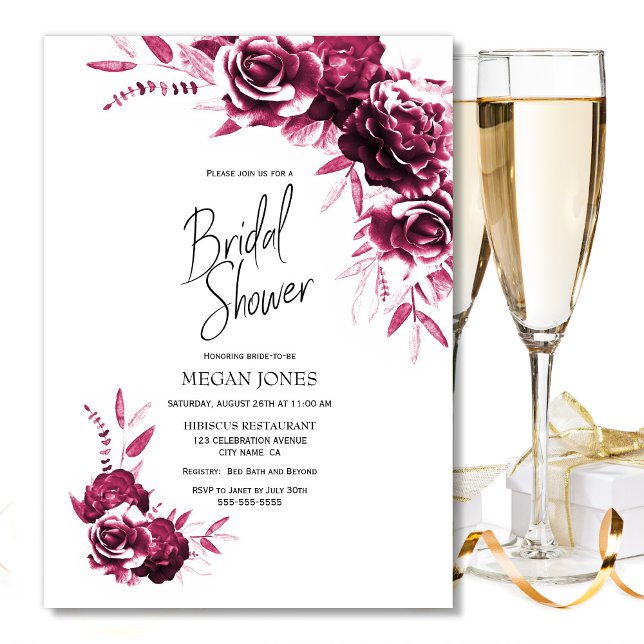 Pink White Floral Bridal Shower Invitation (Creator Uploaded)