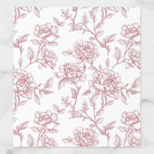 Pink White Floral Chinoiserie Envelope Liner