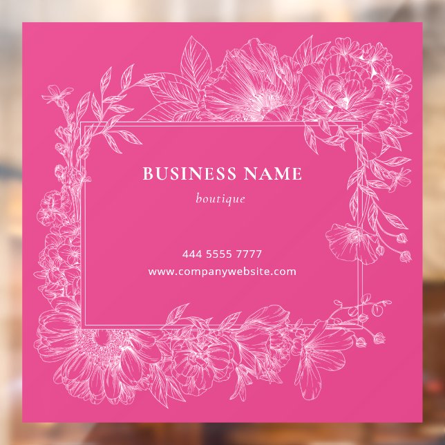 Pink White Floral Frame Boutique Salon Business (Sheet 2)