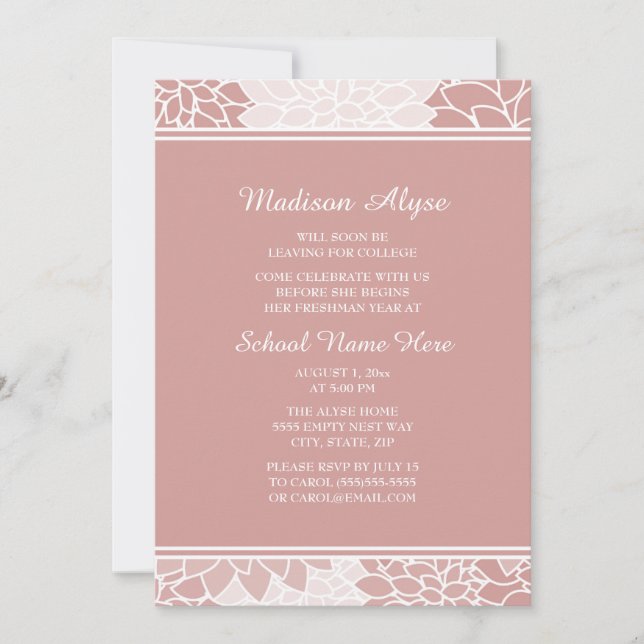Pink White Floral Trunk Party Invitation (Front)