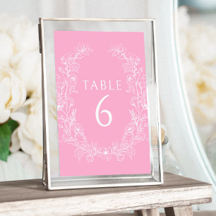 Pink white floral wreath modern bohemian wedding invitation