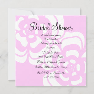 Pink & White Flower Bridal Shower Invitation