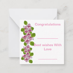 Pink & White Flower Note Card