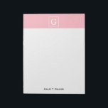Pink White Framed Initial Monogram Notepad<br><div class="desc">Pink and White Framed Initial Monogram A stylish solid pink background with a white framed area for your monogram, name or other text. You can also change the text font, change the font size and colour, move the text, etc. If you would like this design in other colours, just drop...</div>
