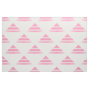 Pink White Geo Triangle Pattern Fabric