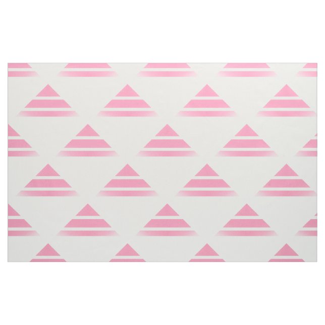 Pink White Geo Triangle Pattern Fabric (Fat Quarter)