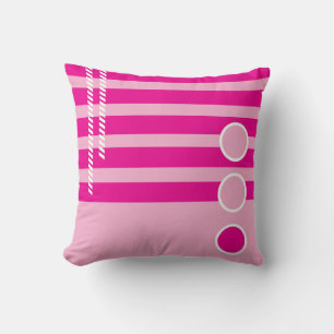 Pink White Geometric Abstract Cushion