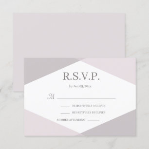 Pink White Geometric Modern Wedding RSVP Invitation