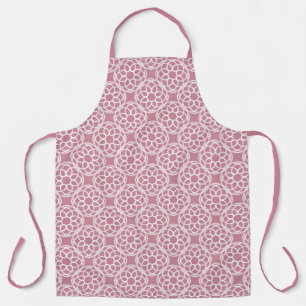 Pink White Geometric Seamless Pattern Apron
