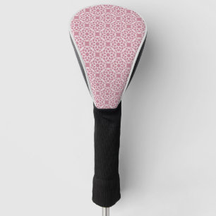 Pink White Geometric Seamless Pattern Golf Head Cover