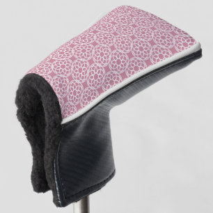 Pink White Geometric Seamless Pattern Golf Head Cover