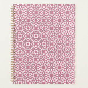 Pink White Geometric Seamless Pattern Planner