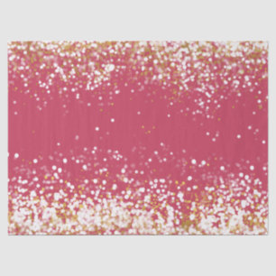 Pink White Gold Confetti Sparkle Tissue Paper