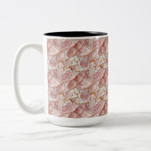 Pink White Gold Glass Elegant Marble Aesthetic Two-Tone Coffee Mug