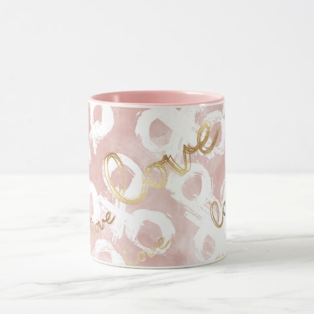 Pink White Gold Love XO Mug (Center)