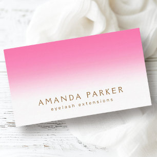 Pink white gradient chic feminine professional business card