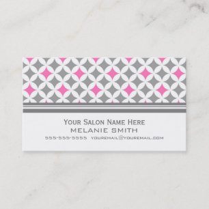 Pink White Grey Salon Appointment Cards