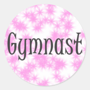 Pink / White Gymnast Sticker