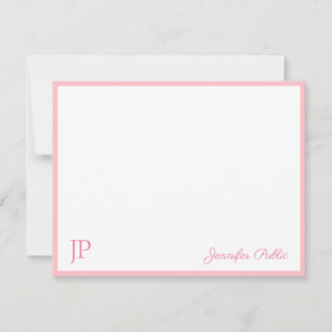 Pink White Handwriting Script Monogram Template