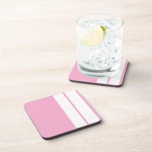 Pink  White  Hard Plastic Coasters