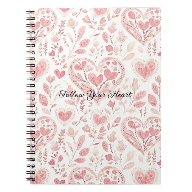 Pink White Hearts Notebook (Front)