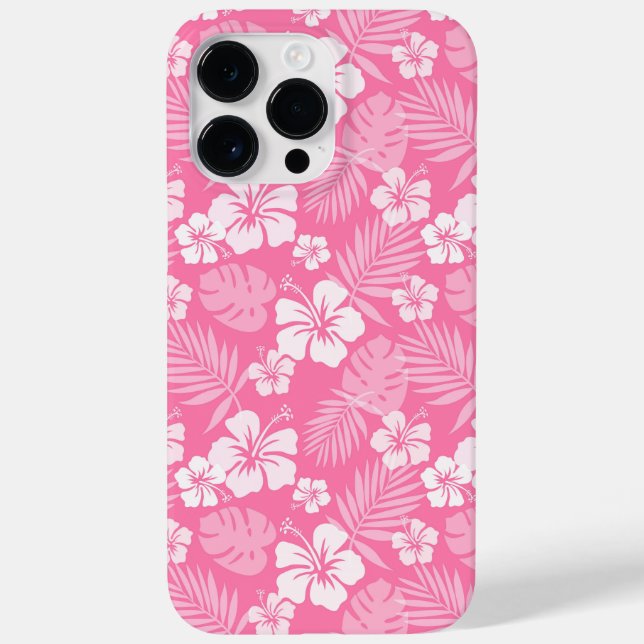 PINK & WHITE HIBISCUS FLOWERS Case-Mate iPhone CASE (Back)