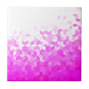 Pink White Honeycomb Pattern - Choose Colours Ceramic Tile