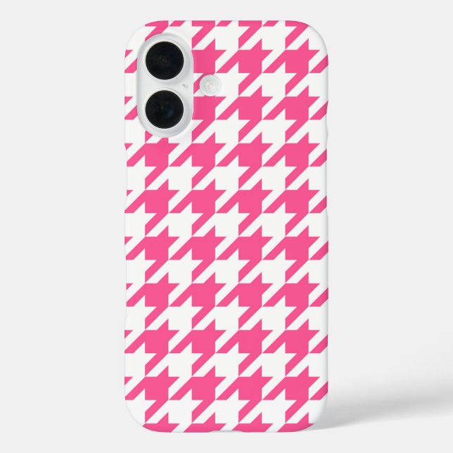 Pink White Houndstooth Check Design  Case-Mate iPhone Case (Back)