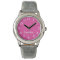 Pink & White Kid's Watch, Silver Glitter Strap