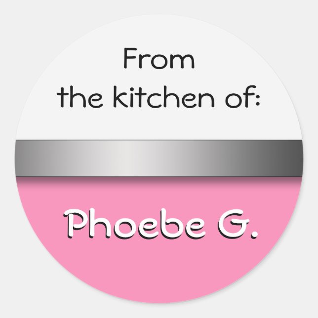 Pink White Kitchen Stickers (Front)