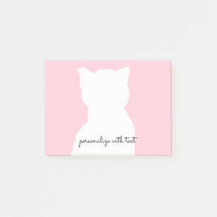 Pink White Kitty Post-it Notes
