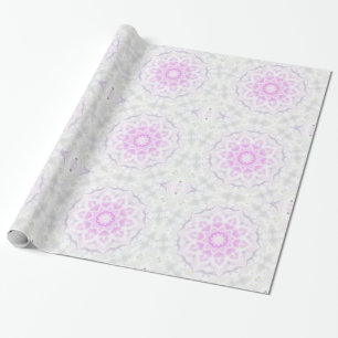 Pink & White Lacy Kaleidoscope Hearts Paper