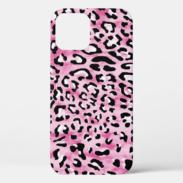 Pink White Leopard Pattern. Case-Mate iPhone Case (Back)