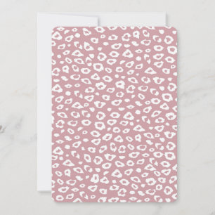 Pink White Leopard Print Baby Shower Invitation