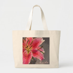 Pink & White Lily Bride's Bag