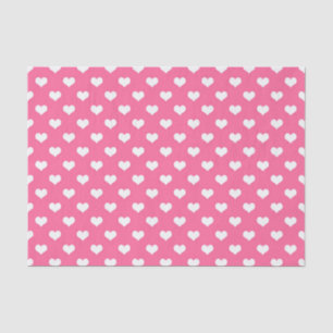 Pink White Love Heart Pattern Design  Tissue Paper