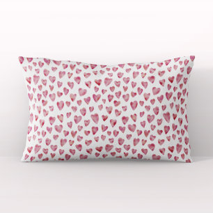 Pink & White Love Heart Watercolour Pillow Case