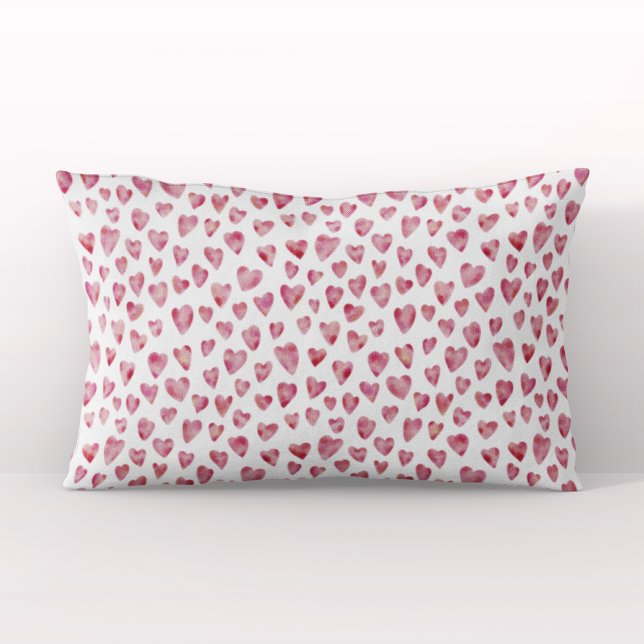 Pink & White Love Heart Watercolour Pillow Case (Creator Uploaded)