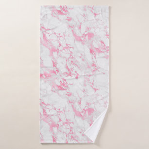 Pink White Marble Bath Towel