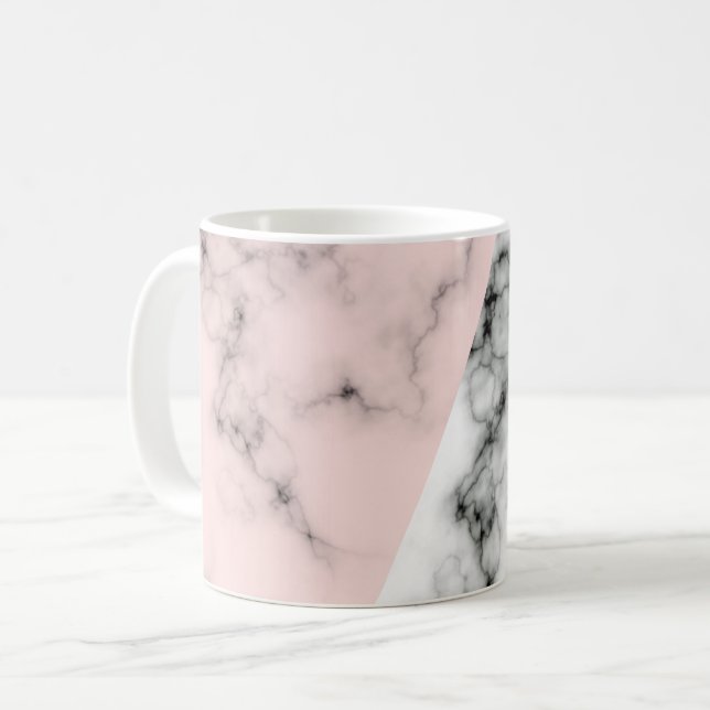 Pink/White Marble Classic Mug (Front Left)