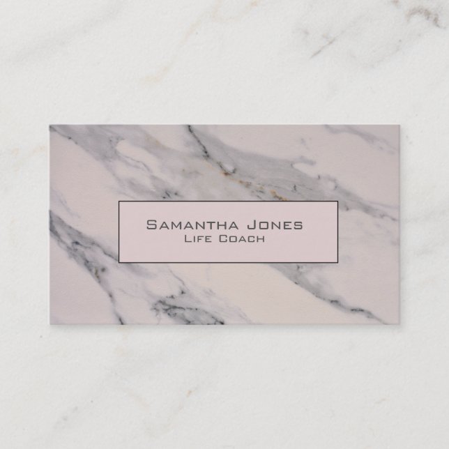 Pink White Marble, white grey granite  Business Card (Front)